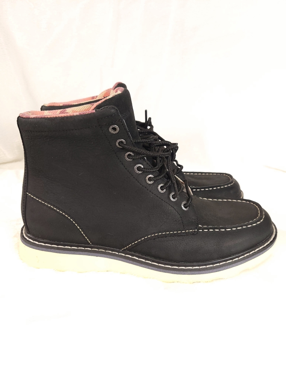 Red Wing Moc Toe Leather Boots Black Women 9 4506